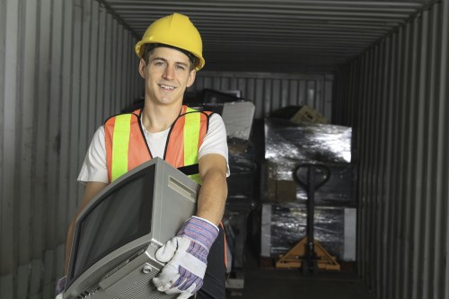 Sorting recyclable materials during a house clearance in Eltham